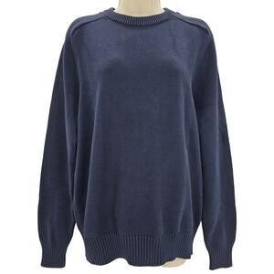 J. Crew Mens size M Heritage Cotton Long Sleeve Crewneck Sweater Blue BI841 NEW